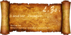 Lendler Zsombor névjegykártya